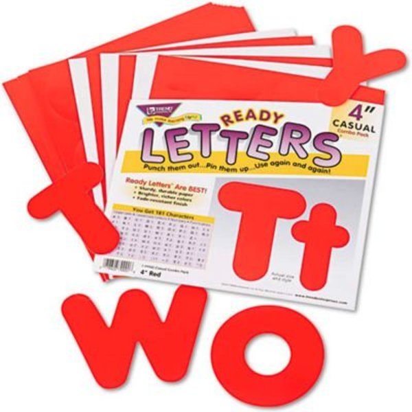 Trend Enterprises Trend® Ready Letters Casual Combo Set, Red, 4"H, 182/Set T79902